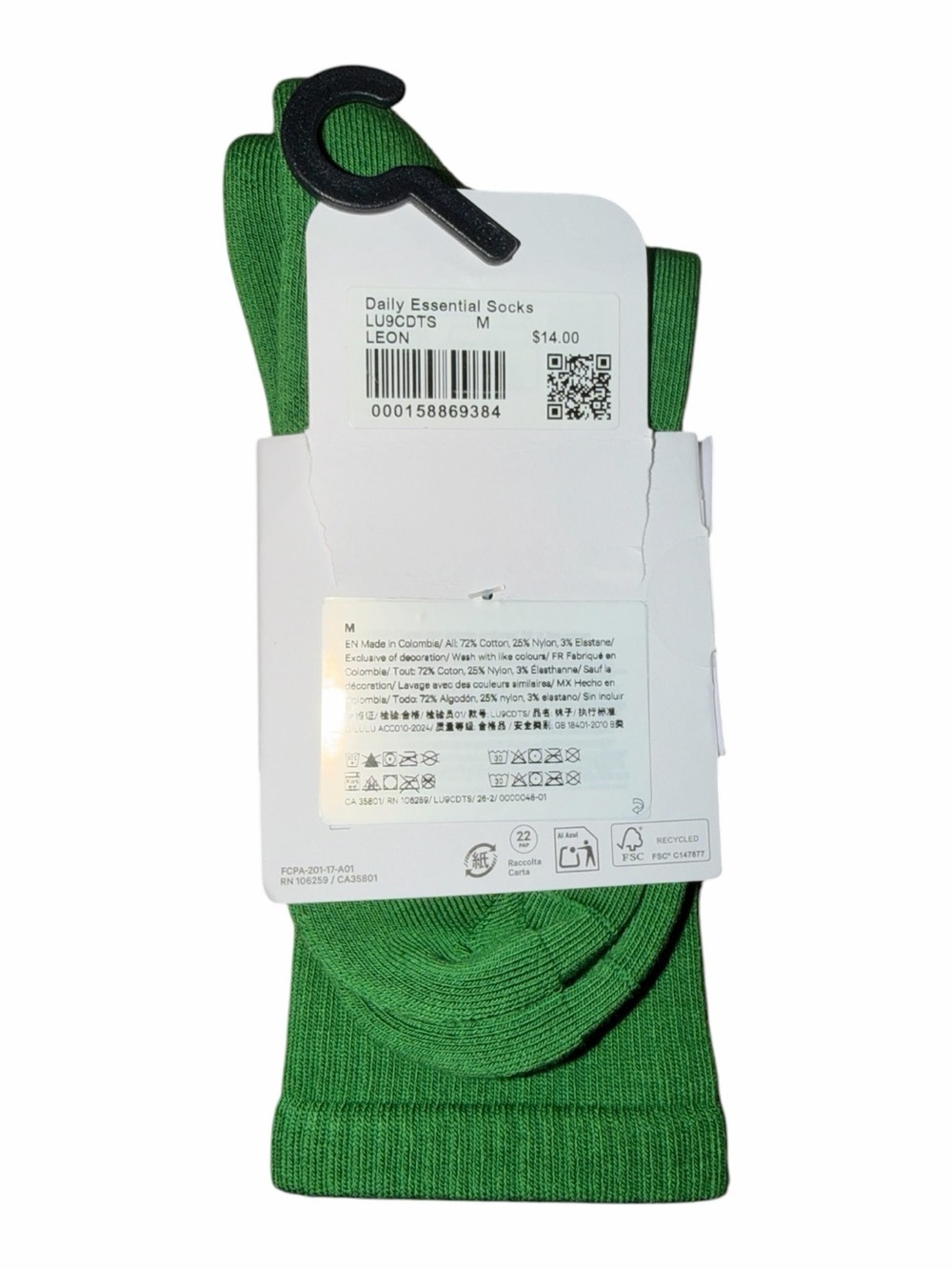 Lululemon Daily Essential Crew Socks Chameleon Size M NWT - Picture 4 of 5